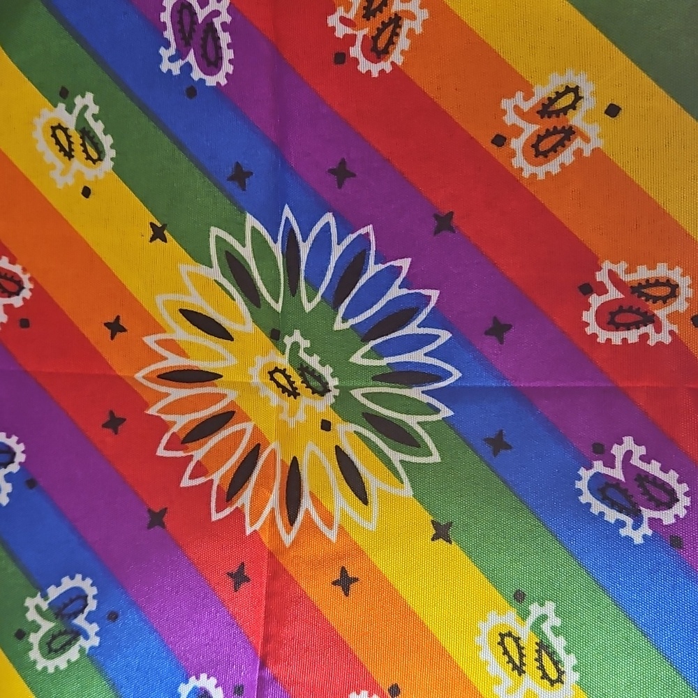 Bandana Hair Accessories Rainbow multicolored LGBTQIA+ Pride Square shaped - Picture 11 of 17